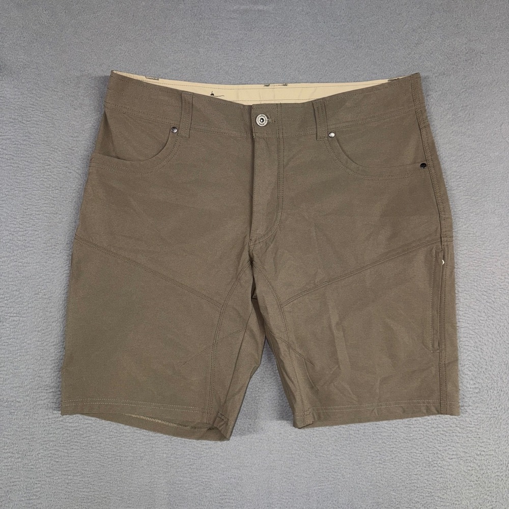 KUHL Silencr Shorts Mens 38 Brown Outdoor Hiking Kargo Pockets Ripstop Stretch